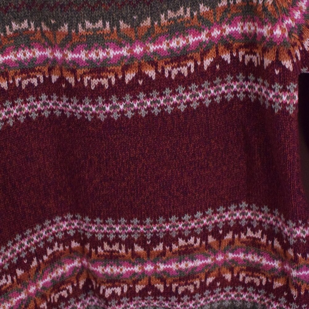 Mountain Lake Cotton Chunky Warm Thick Fall Cozy Sweater Cabincore Cottage - M - Picture 5 of 13